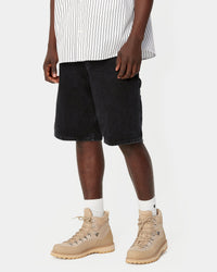 Carhartt WIP Single Knee Shorts - Black Stone Washed | Carhartt WIP Shorts | JEANSTORE