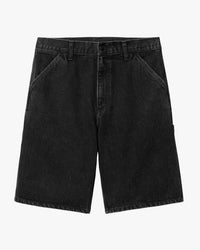 Carhartt WIP Single Knee Shorts - Black Stone Washed | Carhartt WIP Shorts | JEANSTORE