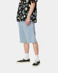 Carhartt WIP Single Knee Shorts - Blue Heavy Stone Bleached | Carhartt WIP Shorts | JEANSTORE