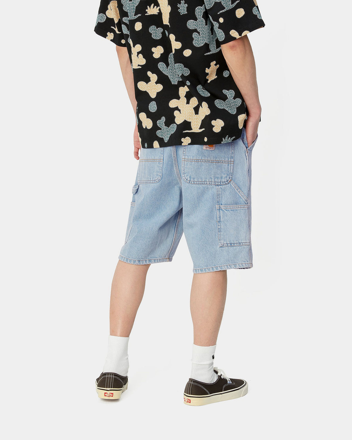 Carhartt WIP Single Knee Shorts - Blue Heavy Stone Bleached | Carhartt WIP Shorts | JEANSTORE