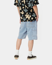 Carhartt WIP Single Knee Shorts - Blue Heavy Stone Bleached | Carhartt WIP Shorts | JEANSTORE