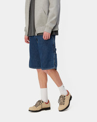 Carhartt WIP Single Knee Shorts - Blue Stone Washed | Carhartt WIP Shorts | JEANSTORE