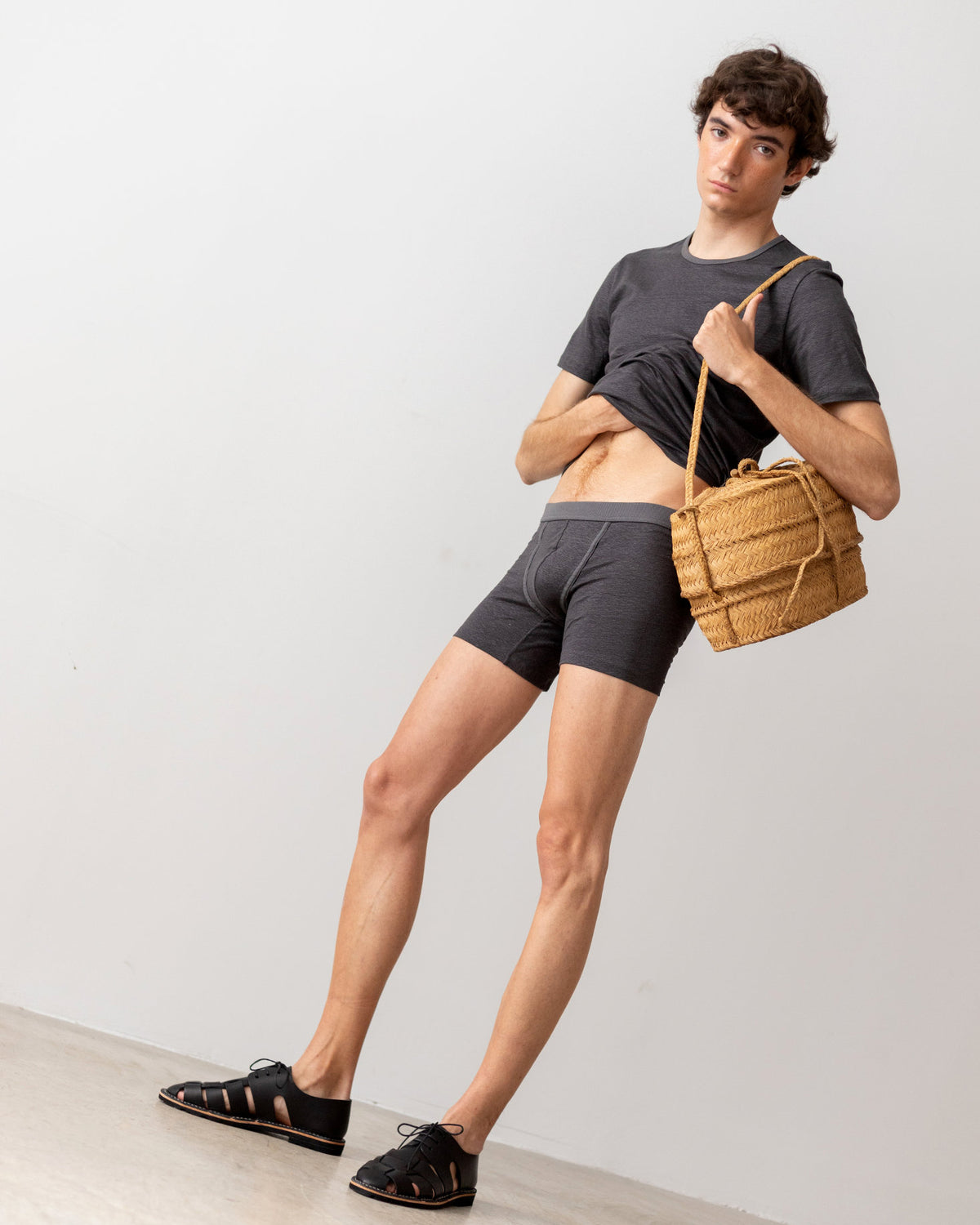 TA-CT Kern Linen T Shirt - Anthracite | TA-CT T Shirts | JEANSTORE