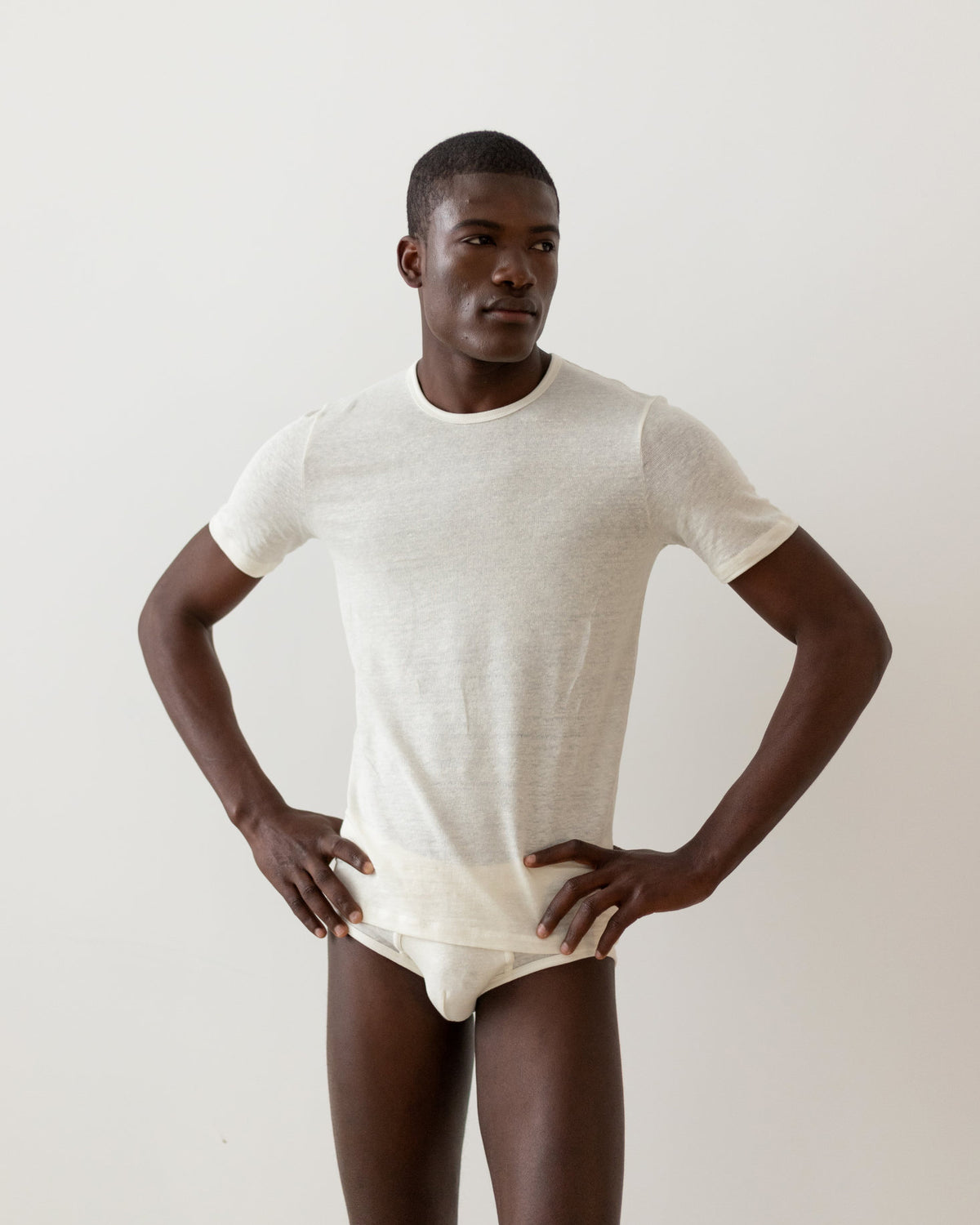 TA-CT Kern Linen T Shirt - Off White | TA-CT T Shirts | JEANSTORE