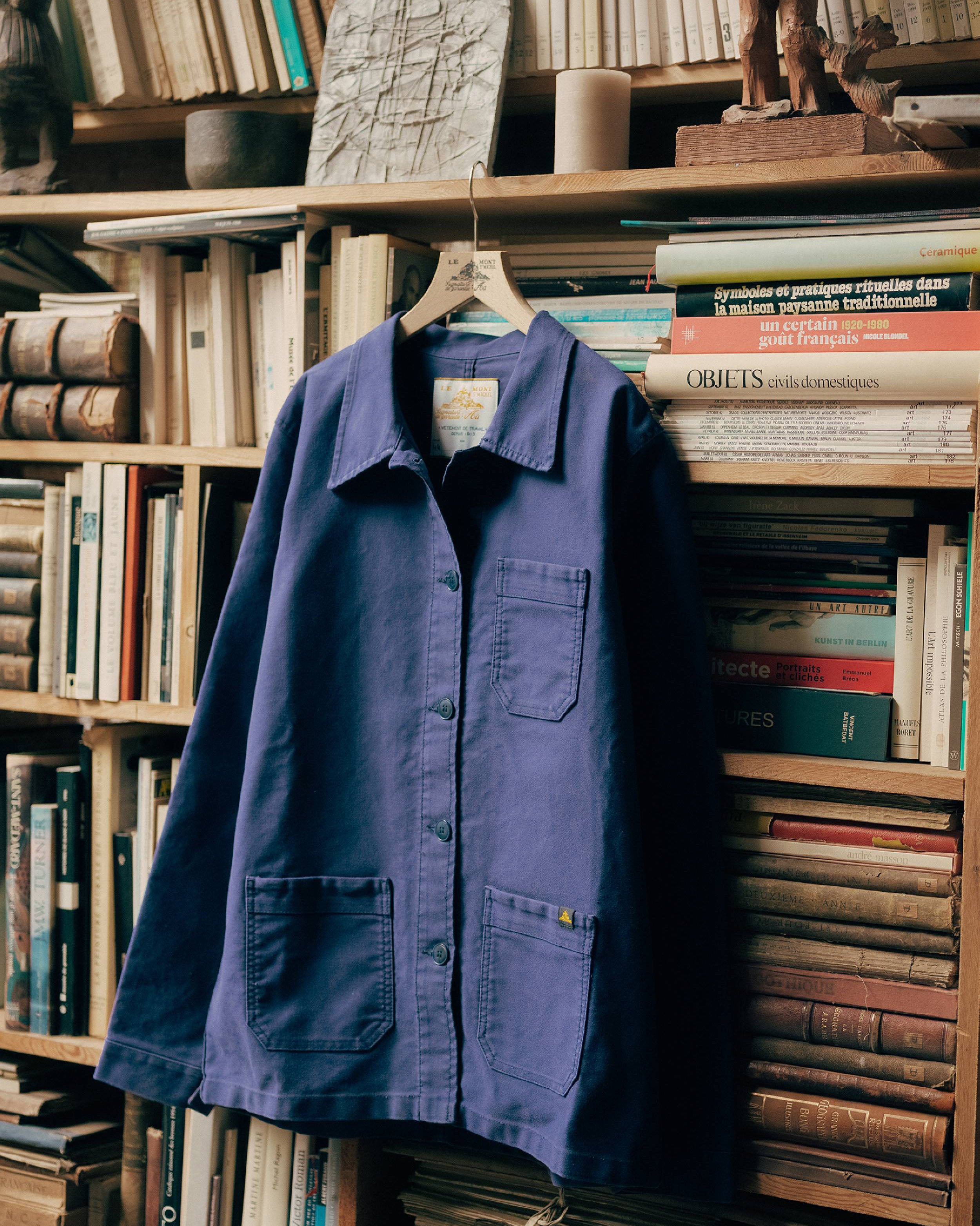 Le Mont St Michel Moleskin Authentic Work Jacket - Blue Le Mont St Michel Moleskin Authentic Work Jacket - Blue