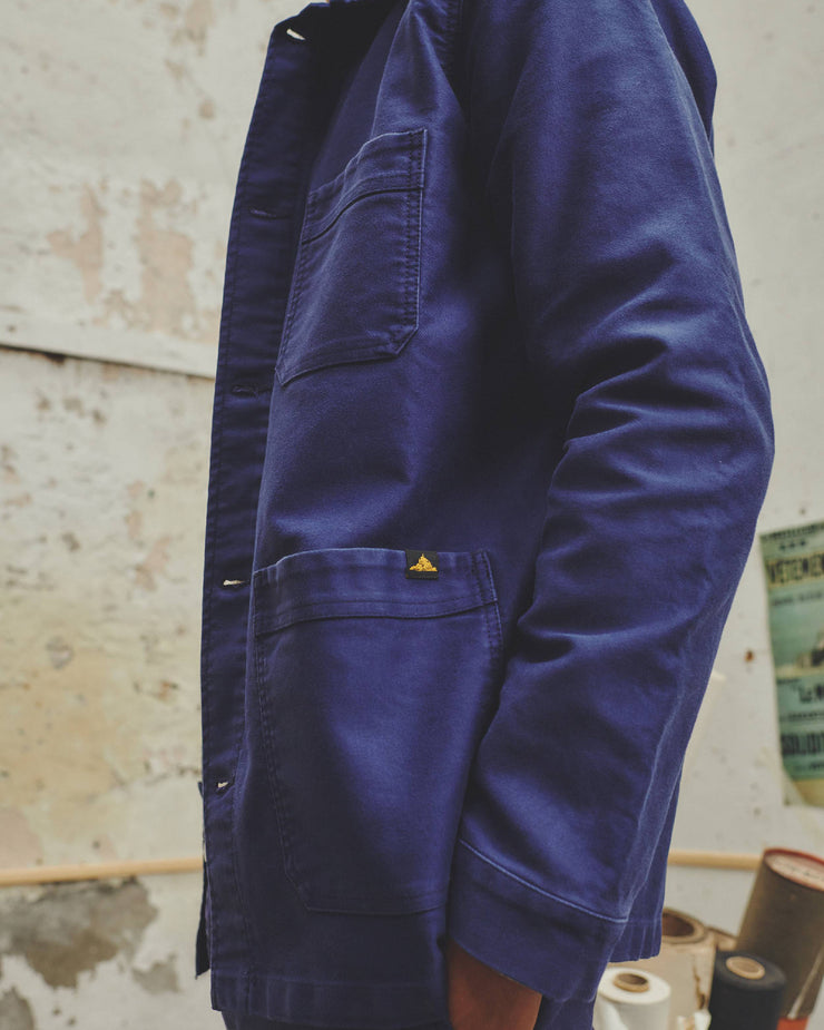 Le Mont St Michel Moleskin Authentic Work Jacket - Blue | Le Mont St Michel Jackets & Coats | JEANSTORE