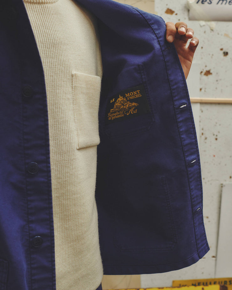 Le Mont St Michel Moleskin Authentic Work Jacket - Blue | Le Mont St Michel Jackets & Coats | JEANSTORE