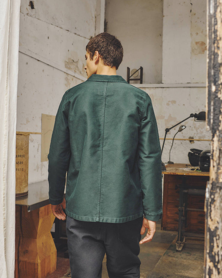 Le Mont St Michel Moleskin Authentic Work Jacket - Forest Green | Le Mont St Michel Jackets & Coats | JEANSTORE