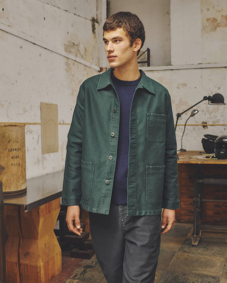 Le Mont St Michel Moleskin Authentic Work Jacket - Forest Green | Le Mont St Michel Jackets & Coats | JEANSTORE