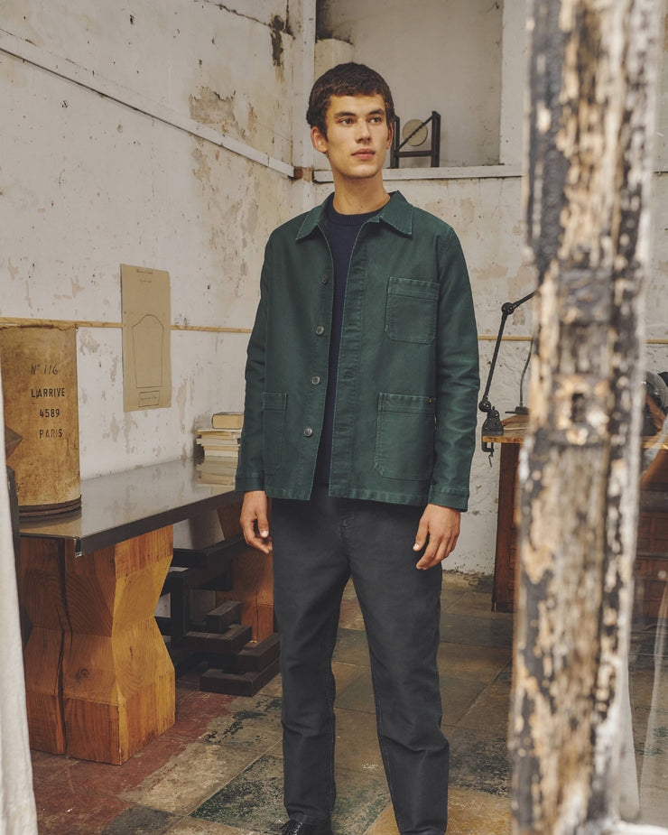 Le Mont St Michel Moleskin Authentic Work Jacket - Forest Green | Le Mont St Michel Jackets & Coats | JEANSTORE