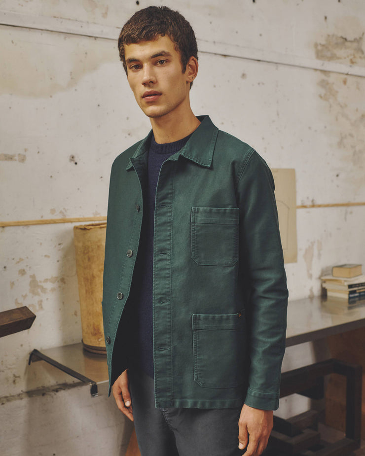 Le Mont St Michel Moleskin Authentic Work Jacket - Forest Green | Le Mont St Michel Jackets & Coats | JEANSTORE