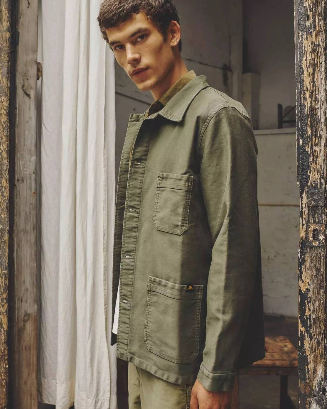 Le Mont St Michel Moleskin Authentic Work Jacket - Khaki | Le Mont St Michel Jackets & Coats | JEANSTORE