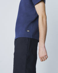 Le Mont St Michel Tobin Circular Knit Tee - Navy | Le Mont St Michel T Shirts | JEANSTORE