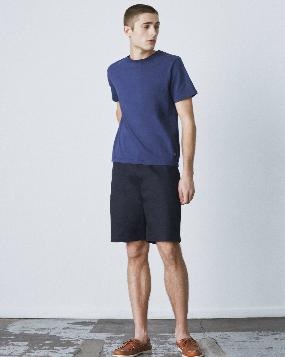 Le Mont St Michel Tobin Circular Knit Tee - Navy | Le Mont St Michel T Shirts | JEANSTORE