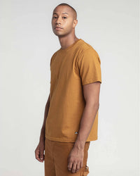 Le Mont St Michel Tobin Circular Knit Tee - Brown | Le Mont St Michel T Shirts | JEANSTORE