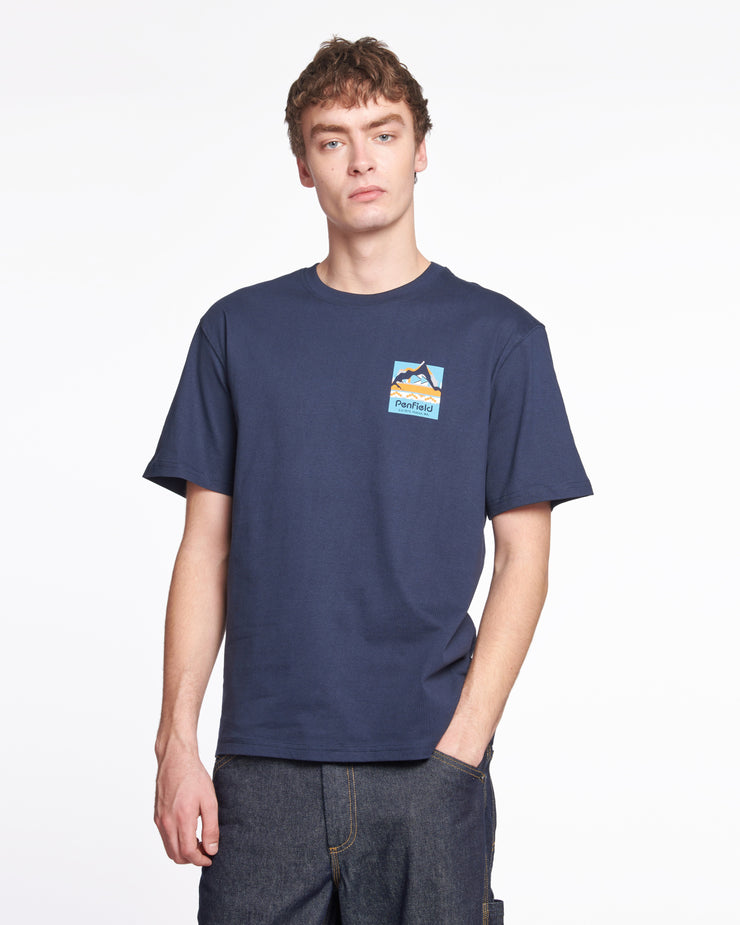 Penfield Geo Back Print Tee - Navy Blazer