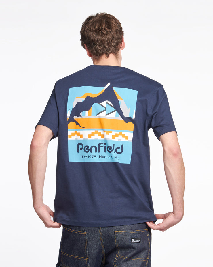 Penfield Geo Back Print Tee - Navy Blazer