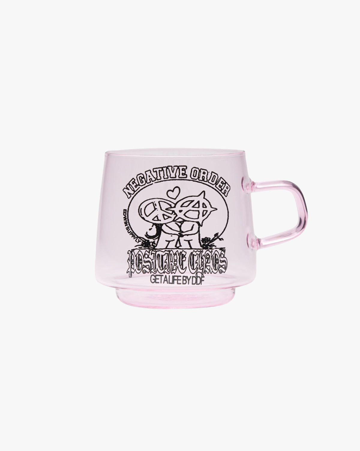 Edwin Positive Chaos Glass Coffee Cup - Pink