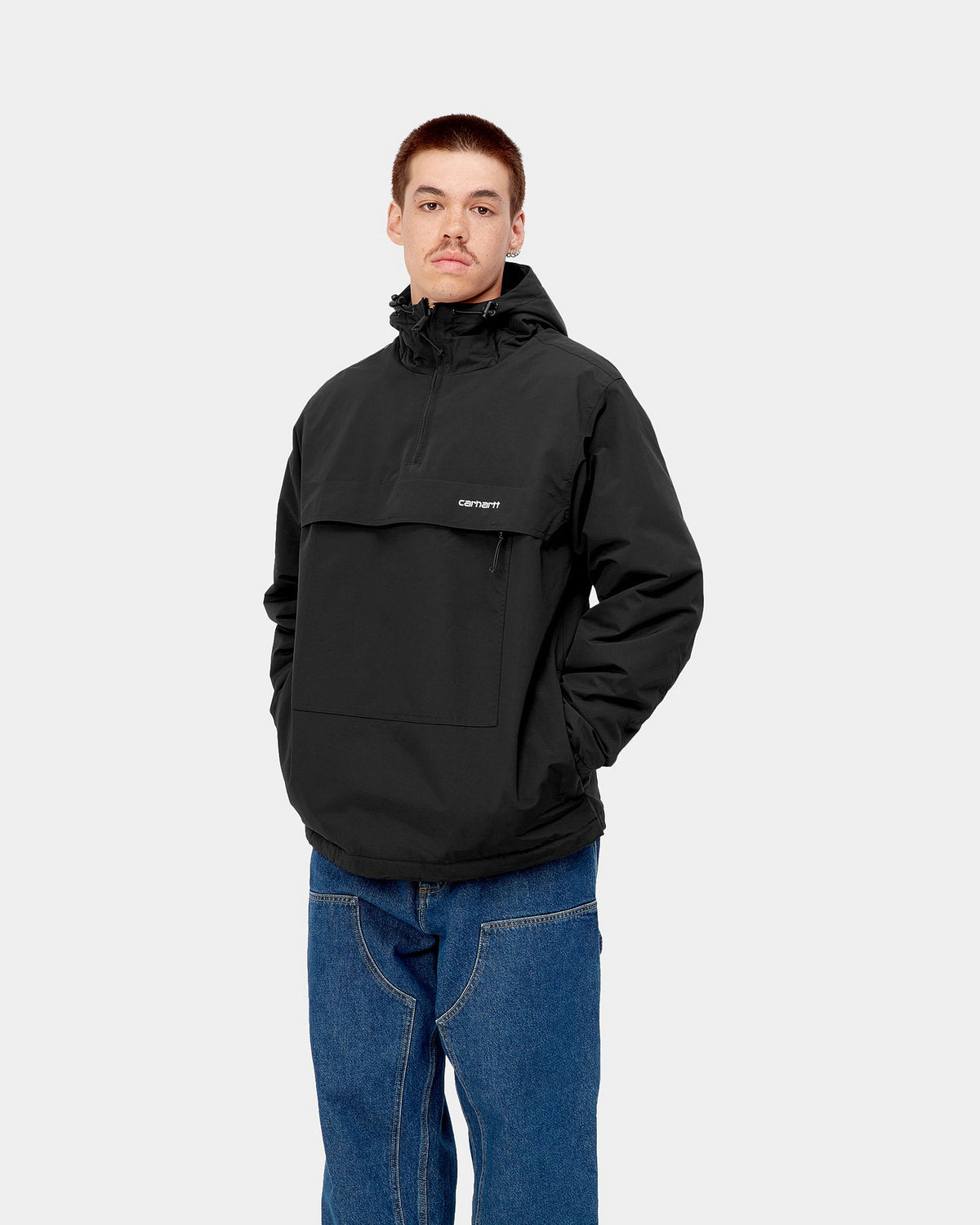 Carhartt WIP Windbreaker Pullover - Black / White | Carhartt WIP Jackets & Coats | JEANSTORE