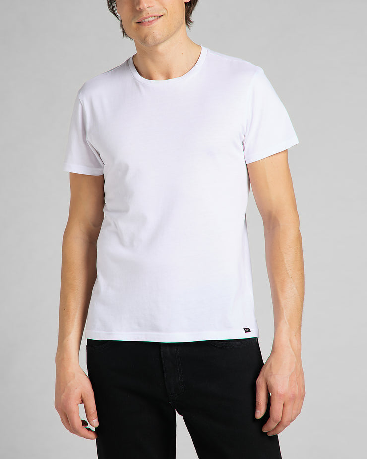 Lee Twin Pack Crew Tees - White | Lee T Shirts | JEANSTORE