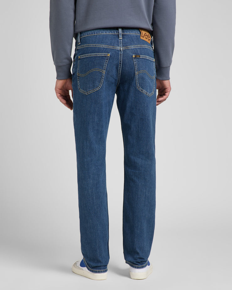 Lee Brooklyn Straight Regular Fit Mens Jeans - Mid Stonewash | Lee Jeans | JEANSTORE