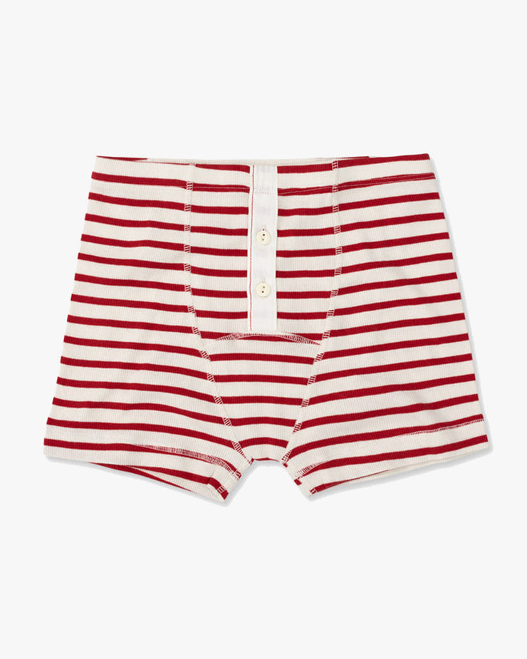 Hemen Biarritz Albar Breton Stripe Boxer Brief - Natural / Red | Hemen Biarritz Underwear | JEANSTORE