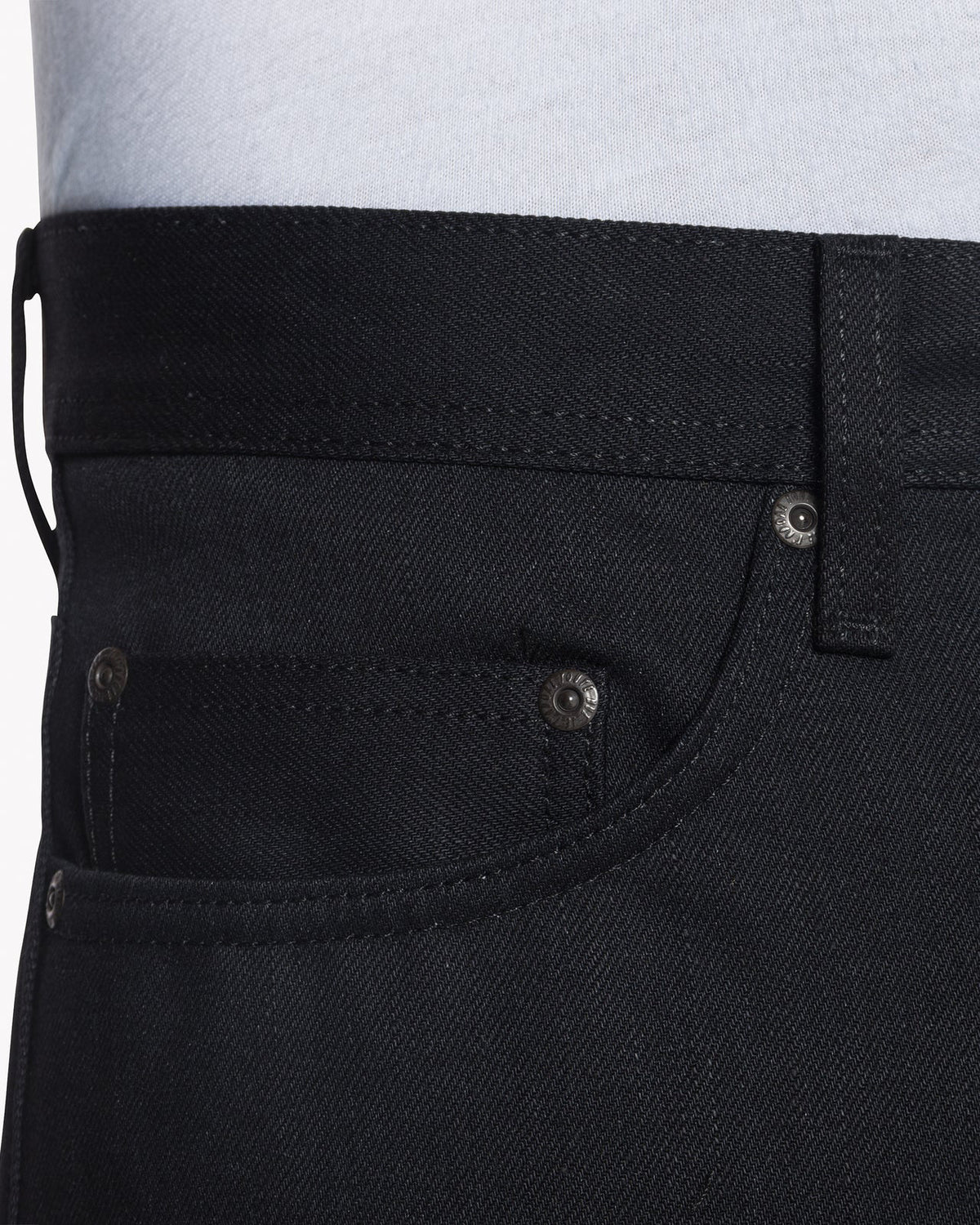 Naked & Famous Denim Weird Guy Regular Tapered Mens Jeans - Solid Black Selvedge | Naked & Famous Denim Jeans | JEANSTORE