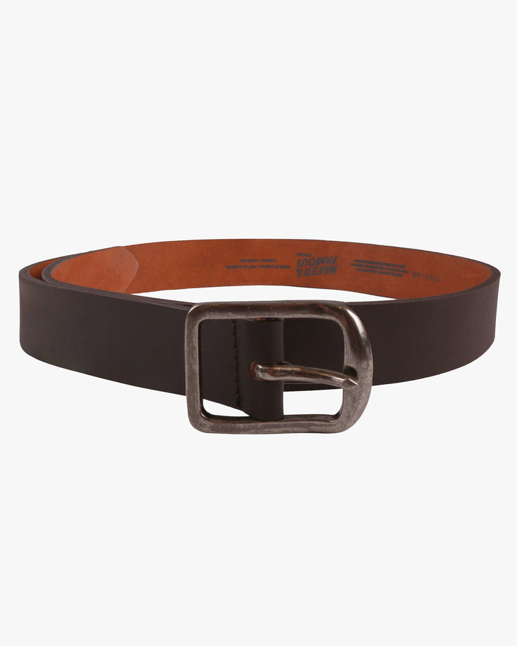 Naked & Famous Thick Belt - 7mm Bovine Leather / Brown | Naked & Famous Denim Belts | JEANSTORE