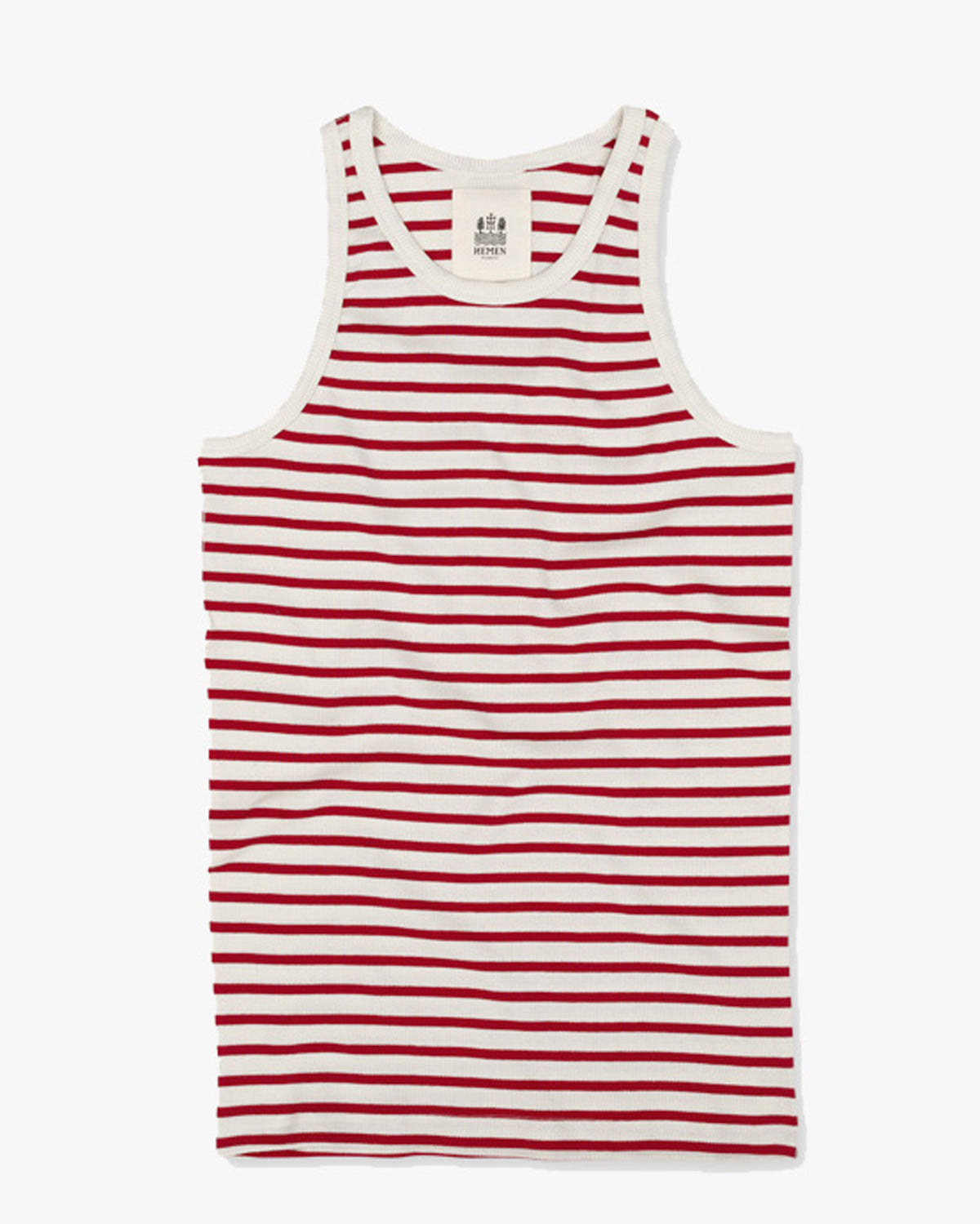 hemen biarritz breton stripe tank top red natural from front