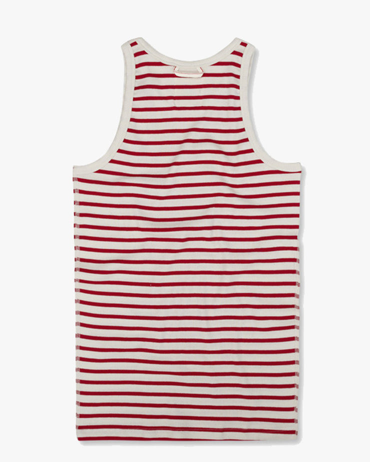 Hemen Biarritz Gari Breton Stripe Ribbed Tank Top - Natural / Red | Hemen Biarritz Underwear | JEANSTORE