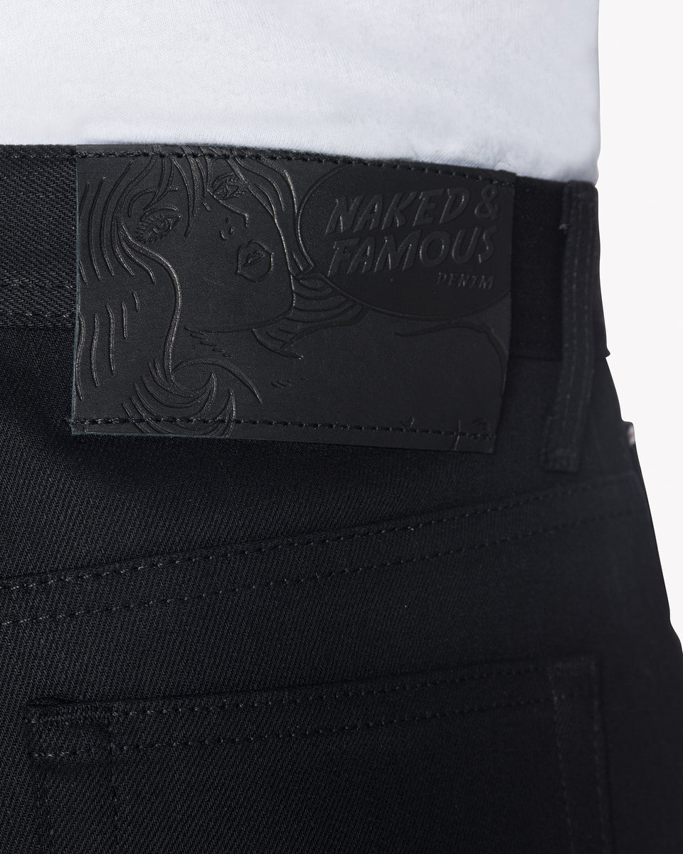 Naked & Famous Denim Weird Guy Regular Tapered Mens Jeans - Black Cobra Stretch Selvedge | Naked & Famous Denim Jeans | JEANSTORE