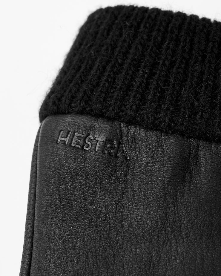 Hestra Womens Idun Wool Lined Leather Gloves - Black | Hestra Gloves | JEANSTORE