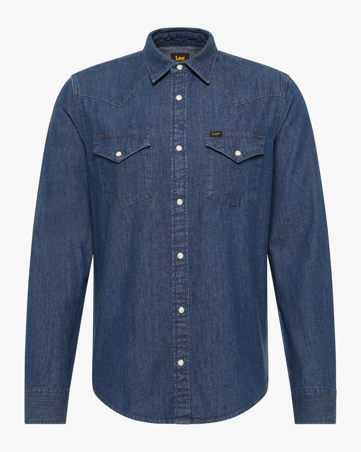Lee Regular Western Denim Shirt - Mid Stone | Lee Shirts | JEANSTORE