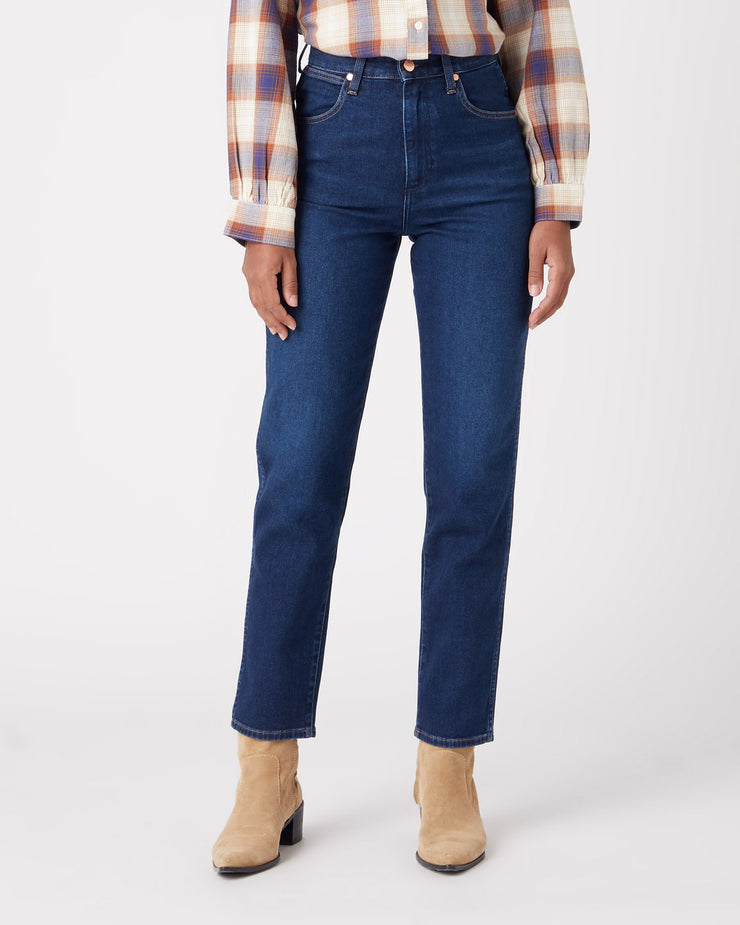 Wrangler Womens High Tapered Crop Mom Jeans - Medussa | Wrangler Jeans | JEANSTORE