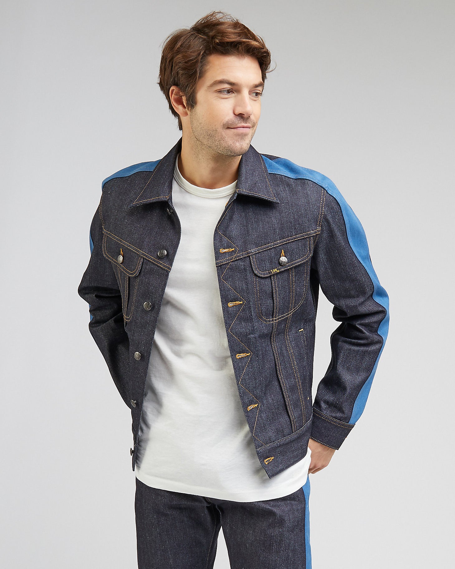 Lee 101 Panelled 15oz Selvedge Denim Rider Jacket - Dry – JEANSTORE