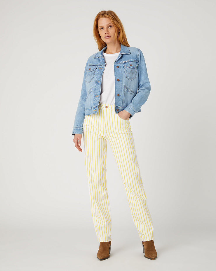 Wrangler Womens Mom Straight Fit Jeans - Sunshine Stripes