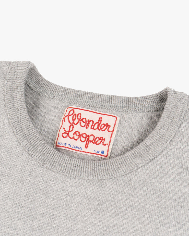 Wonder Looper 409gsm Double Heavyweight T Shirt - Heather Grey | Wonder Looper T Shirts | JEANSTORE