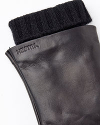 Hestra Womens Megan Wool Lined Hairsheep Leather Gloves - Black | Hestra Gloves | JEANSTORE