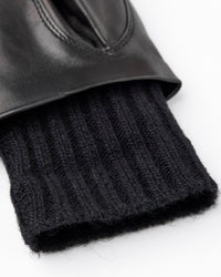 Hestra Womens Megan Wool Lined Hairsheep Leather Gloves - Black | Hestra Gloves | JEANSTORE