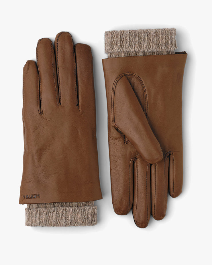 Hestra Womens Megan Wool Lined Leather Gloves - Light Brown | Hestra Gloves | JEANSTORE
