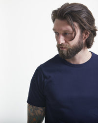 Merz b. Schwanen 4.6oz 1950s Loopwheeled Tee - Ink Blue | Merz b. Schwanen T Shirts | JEANSTORE