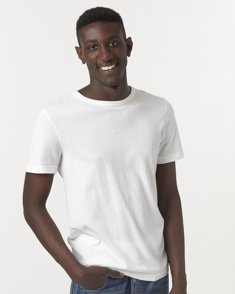 Merz b. Schwanen 4.6oz 1950s Loopwheeled Tee - White | Merz b. Schwanen T Shirts | JEANSTORE