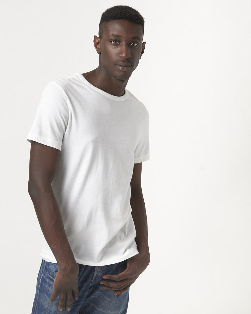Merz b. Schwanen 4.6oz 1950s Loopwheeled Tee - White | Merz b. Schwanen T Shirts | JEANSTORE