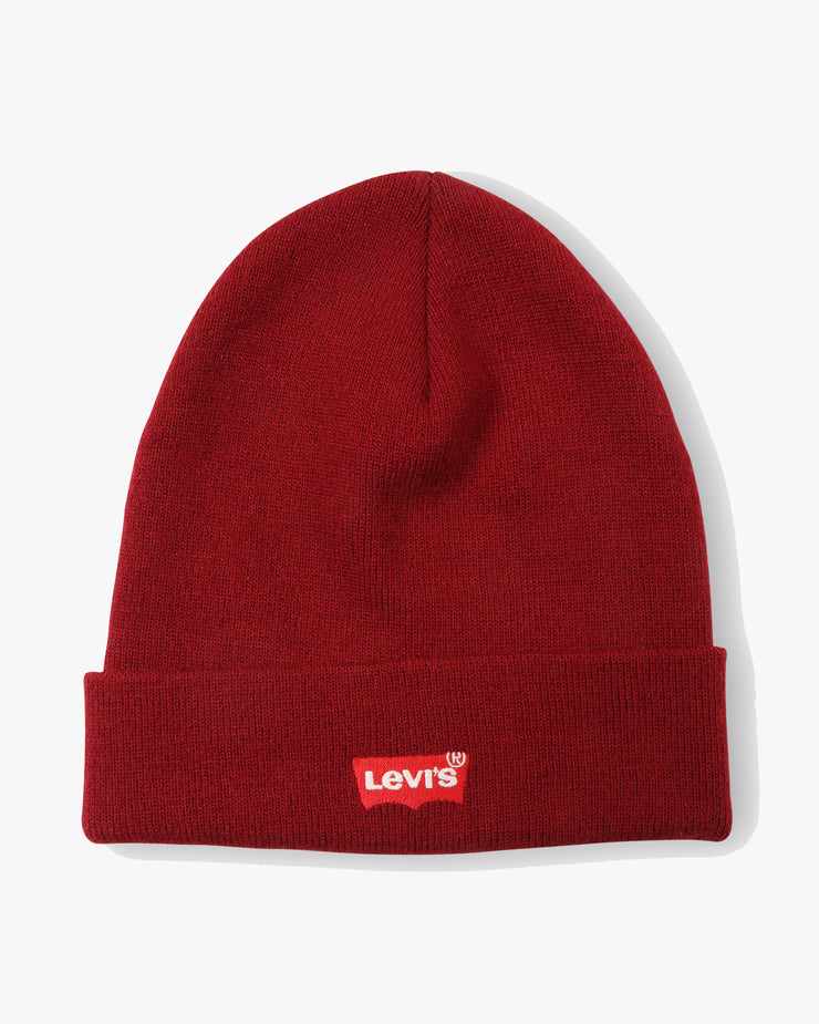 Levi's® Red Batwing Embroidered Slouchy Beanie - Dark Bordeaux | Levi's® Hats | JEANSTORE
