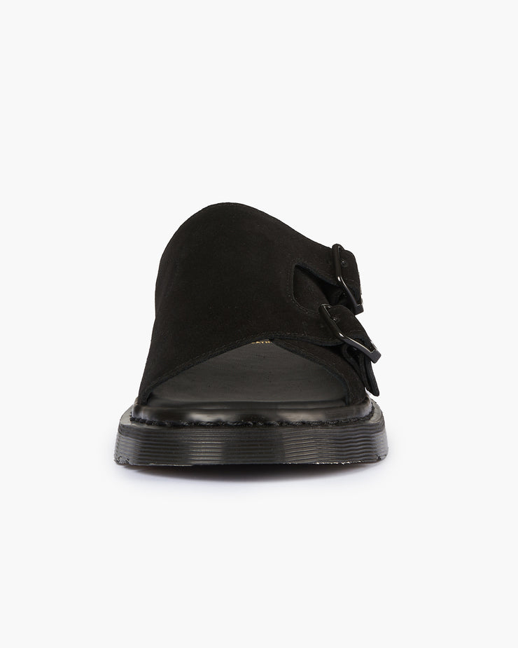 Dr Martens Made In England Dayne 2-Strap Sandal - Black Repello Calf Suede | Dr Martens Shoes | JEANSTORE