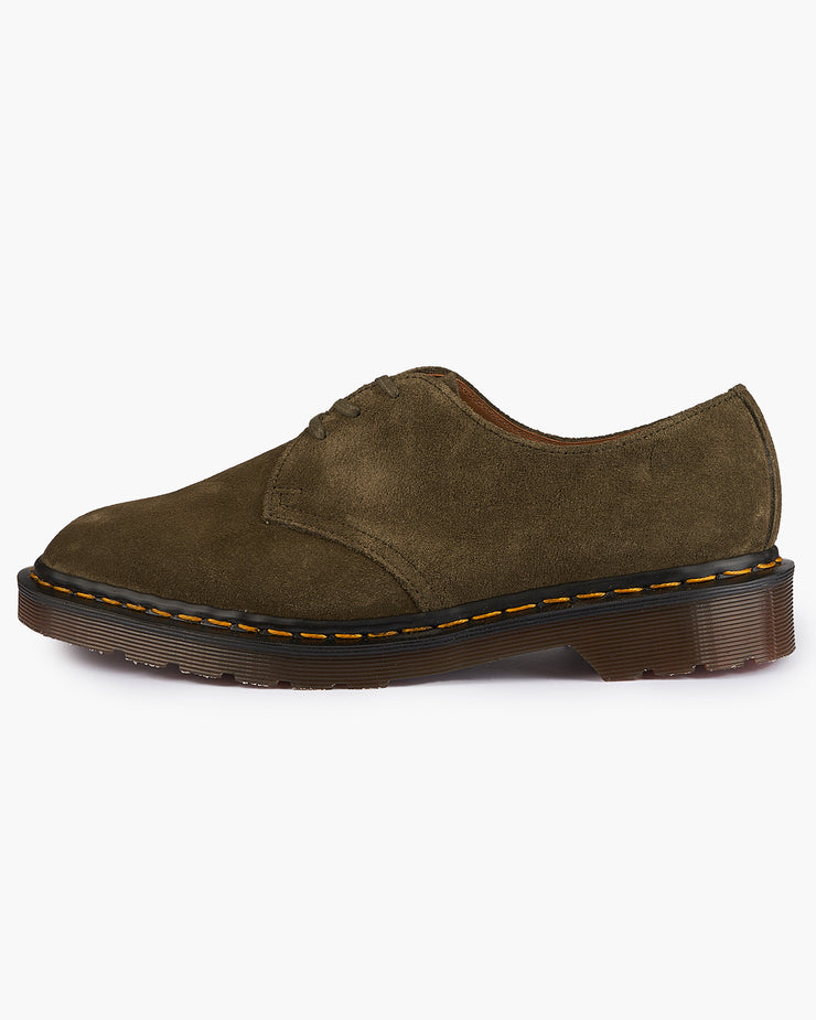 Dr Martens Made In England 1461 Buck Suede Shoes - Forest Green