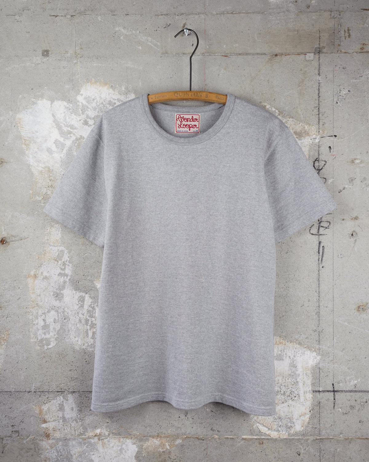 Wonder Looper 409gsm Double Heavyweight T Shirt - Heather Grey | Wonder Looper T Shirts | JEANSTORE