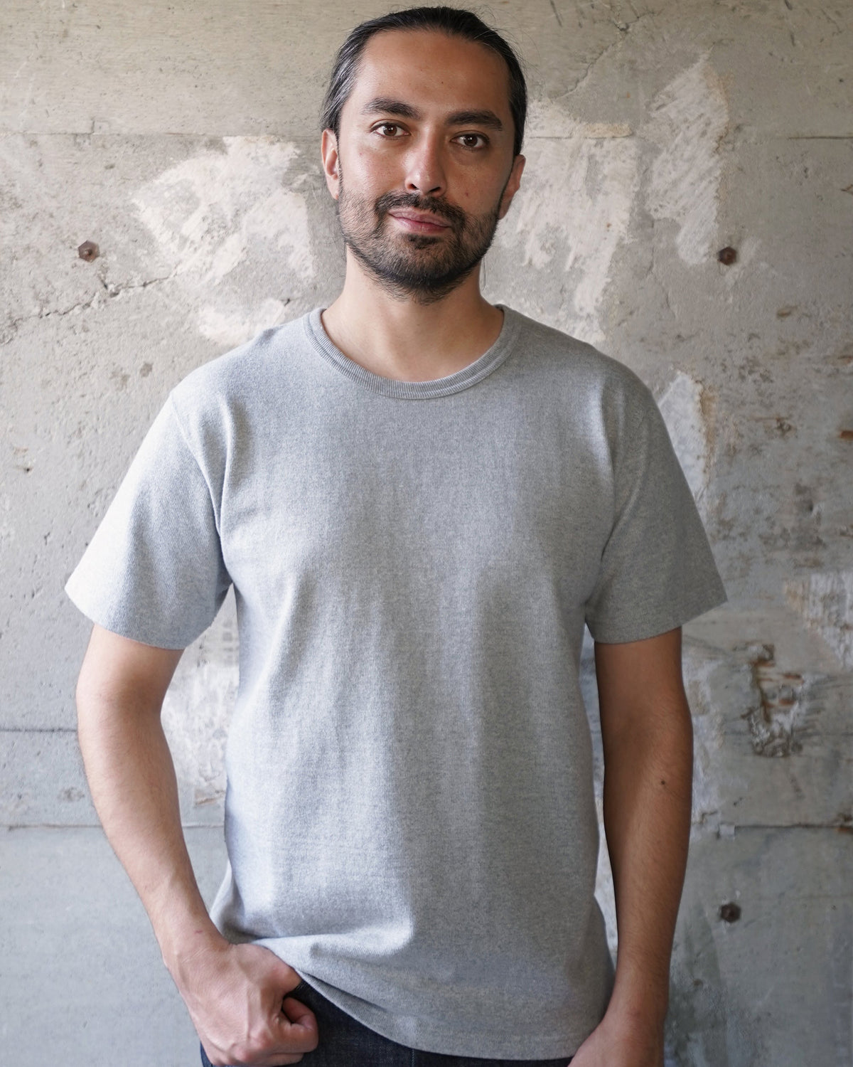 Wonder Looper 409gsm Double Heavyweight T Shirt - Heather Grey | Wonder Looper T Shirts | JEANSTORE