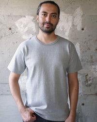 Wonder Looper 409gsm Double Heavyweight T Shirt - Heather Grey | Wonder Looper T Shirts | JEANSTORE
