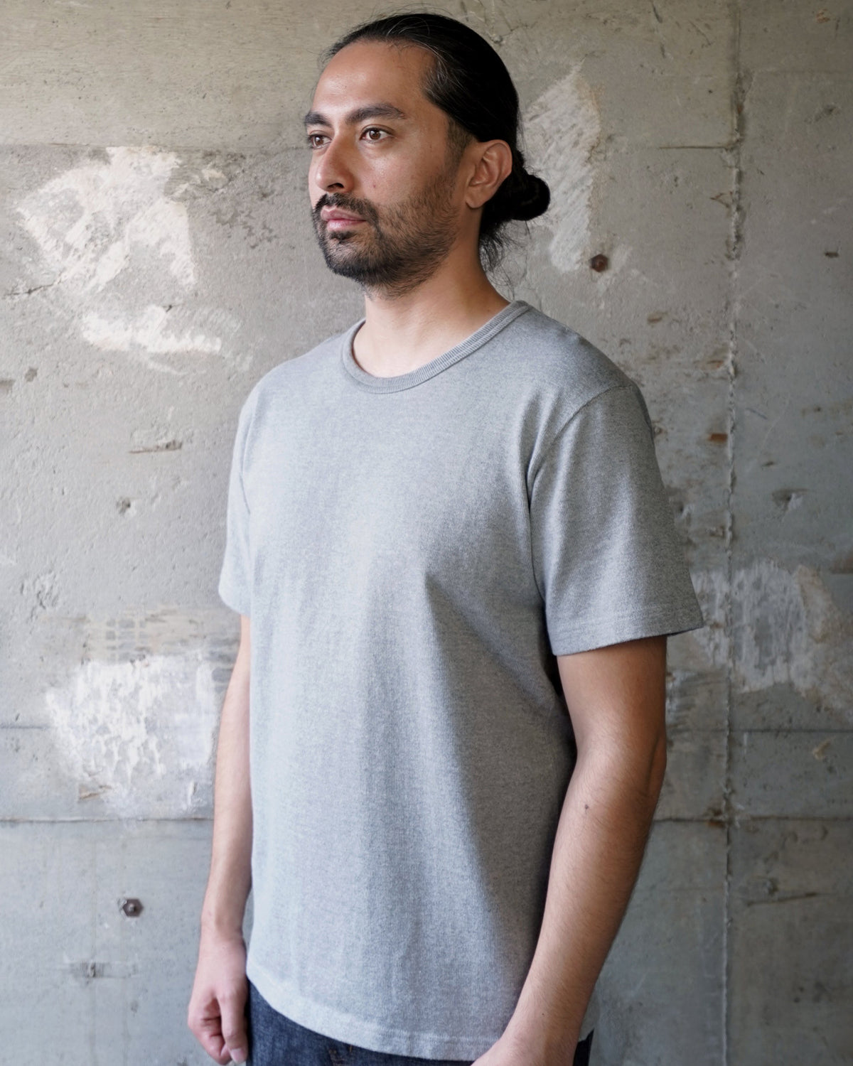Wonder Looper 409gsm Double Heavyweight T Shirt - Heather Grey | Wonder Looper T Shirts | JEANSTORE
